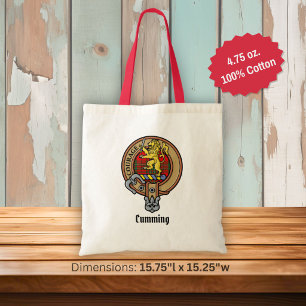 Clan Cumming-Wappen über Tartan Tragetasche