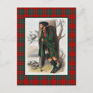 Clan Cummings Vintage-Illustration Tartan-Rahmen Postkarte