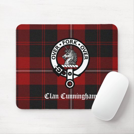 Clan Cunningham Abzeichen & Tartan Mousepad (Mit Mouse)