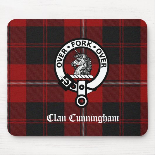 Clan Cunningham Abzeichen & Tartan Mousepad (Vorne)