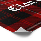 Clan Cunningham Abzeichen & Tartan Poster (Ecke)