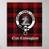 Clan Cunningham Abzeichen & Tartan Poster (Vorne)