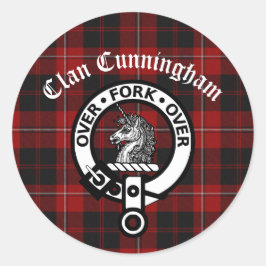 Clan Cunningham Abzeichen & Tartan Runder Aufkleber