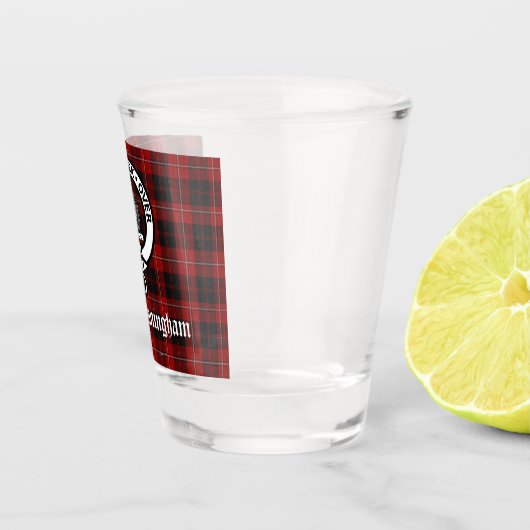 Clan Cunningham Abzeichen & Tartan Schnapsglas (Rechts)