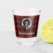Clan Cunningham Abzeichen & Tartan Schnapsglas (Vorderseite)