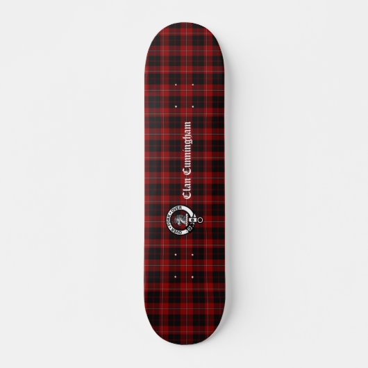 Clan Cunningham Abzeichen & Tartan Skateboard (Vorne)