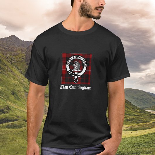Clan Cunningham Abzeichen & Tartan T-Shirt