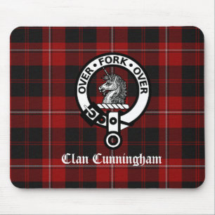 Clan Cunningham Abzeichen und Tartan Mousepad