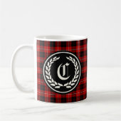 Clan Cunningham Red and Black Tartan Monogram Kaffeetasse (Links)