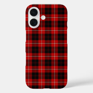 Clan Cunningham Tartan Bright Red and Black Karier iPhone 16 Hülle
