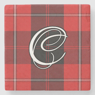 Clan Cunningham Tartan Custom Monogram Steinuntersetzer