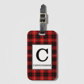 Clan Cunningham Tartan Mit Monogramm Gepäckanhänger (Vorderseite Vertikal)