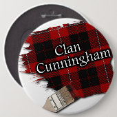 Clan Cunningham Tartan Paint Brush Button (Vorne & Hinten)