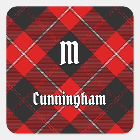 Clan Cunningham Tartan Quadratischer Aufkleber (Vorderseite)