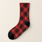 Clan Cunningham Tartan Red and Black Kariert Socken (Links - Außen)