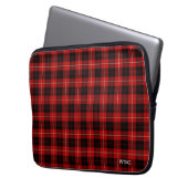 Clan Cunningham Tartan Red Kariert Monogram Laptopschutzhülle (Vorderseite Links)