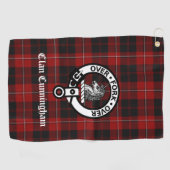 Clan Cunningham Wappen Abzeichen und Tartan Golfhandtuch (Horizontal)