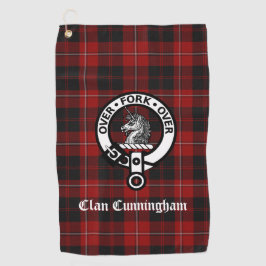 Clan Cunningham Wappen Abzeichen und Tartan Golfhandtuch