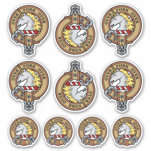 Clan Cunningham Wappen Sticker Set (Vorderseite)