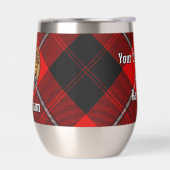 Clan Cunningham Wappen über Tartan (Links)