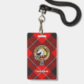 Clan Cunningham Wappen über Tartan Ausweis (Vorderseite mit Lanyard)