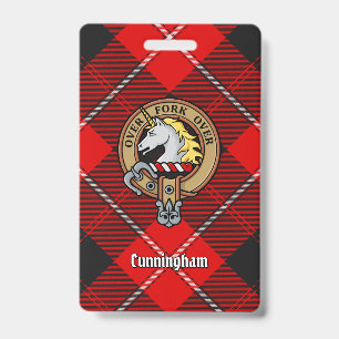 Clan Cunningham-Wappen über Tartan Ausweis