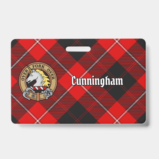 Clan Cunningham Wappen über Tartan Ausweis (Vorderseite)