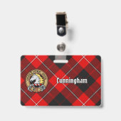 Clan Cunningham Wappen über Tartan Ausweis (Vorderseite mit Clip)