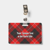 Clan Cunningham Wappen über Tartan Ausweis (Rückseite mit Clip)