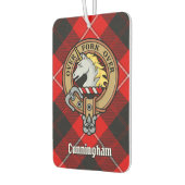 Clan Cunningham Wappen über Tartan Autolufterfrischer (Links)