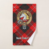 Clan Cunningham Wappen über Tartan Badhandtuch Set (Handtuch)