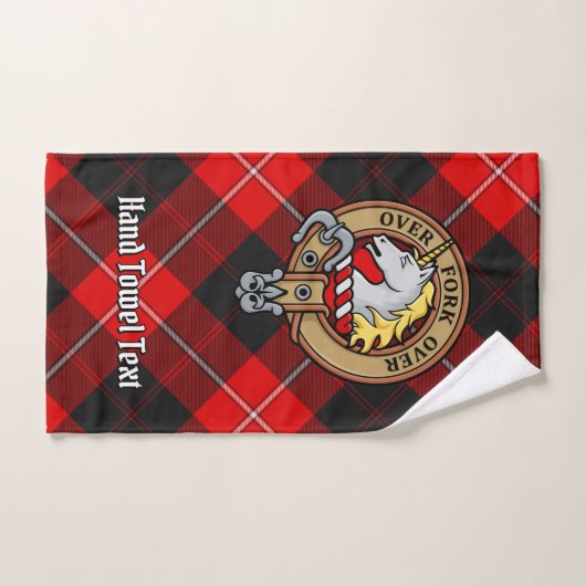 Clan Cunningham Wappen über Tartan Badhandtuch Set (Handtuch)