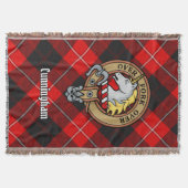 Clan Cunningham-Wappen über Tartan Decke (Vorderseite)