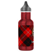 Clan Cunningham Wappen über Tartan Edelstahlflasche (Links)