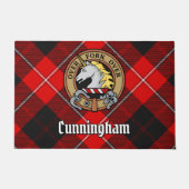 Clan Cunningham Wappen über Tartan Fußmatte (Vorderseite)
