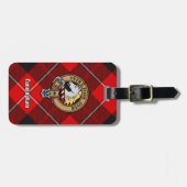 Clan Cunningham Wappen über Tartan Gepäckanhänger (Vorderseite horizontal)