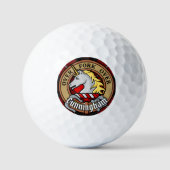 Clan Cunningham Wappen über Tartan Golfball (Vorderseite)