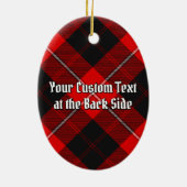 Clan Cunningham Wappen über Tartan Keramik Ornament (Hinten)