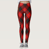 Clan Cunningham Wappen über Tartan Leggings (Vorderseite)