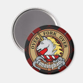 Clan Cunningham Wappen über Tartan Magnet (Vorderseite/Rückseite)