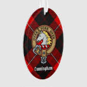 Clan Cunningham Wappen über Tartan Ornament (Vorderseite)