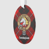 Clan Cunningham Wappen über Tartan Ornament (Vorderseite)