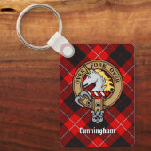 Clan Cunningham Wappen über Tartan Schlüsselanhänger (Vorderseite)