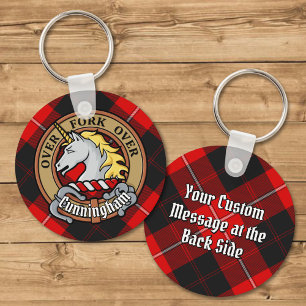 Clan Cunningham Wappen über Tartan Schlüsselanhänger