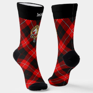 Clan Cunningham Wappen über Tartan Socken