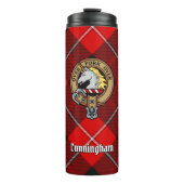 Clan Cunningham Wappen über Tartan Thermosbecher (Vorderseite)