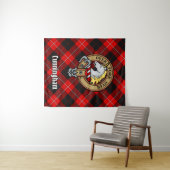 Clan Cunningham Wappen über Tartan Wandteppich (Beispiel (Horizontal))