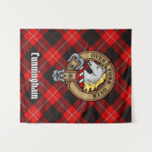 Clan Cunningham Wappen über Tartan Wandteppich (Vorderseite (Horizontal))