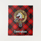 Clan Cunningham Wappen über Tartan Wandteppich (Vorderseite)