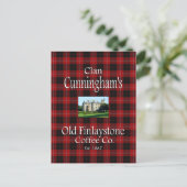 Clan Cunninghams Old Finlaystone Coffee Co. Postkarte (Stehend Vorderseite)